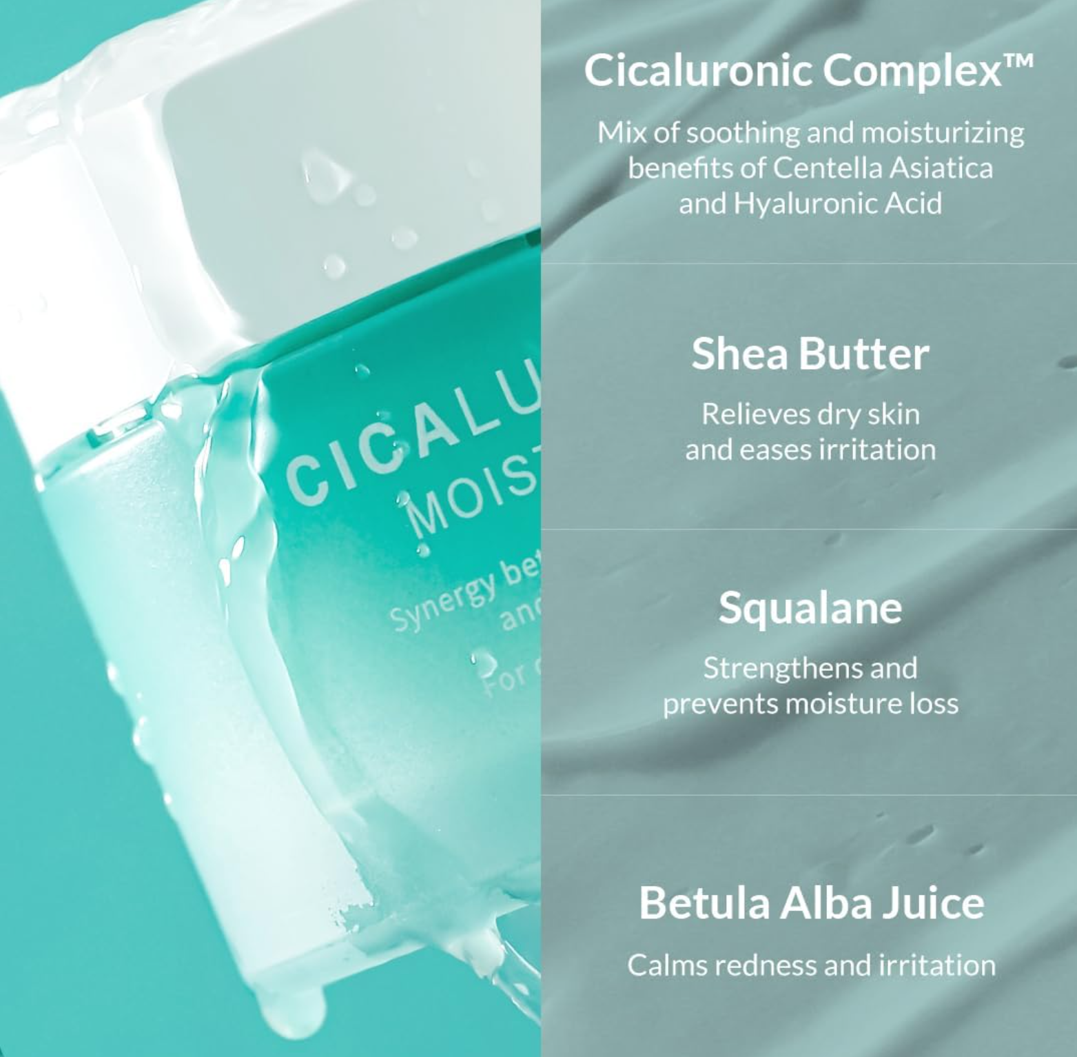 CICALURONIC MOISTURIZER (50ml) Korean Skincare - Centella Asiatica and Hyaluronic Acid - Rich Barrier Cream with Shea Butter + Squalane - Soothing & hydrating - Vegan formula