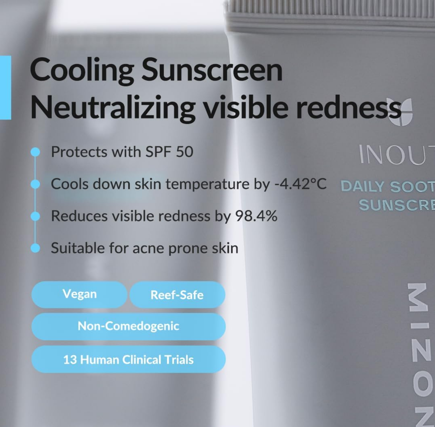 [MIZON] INOUT DAILY SOOTHING SUNSCREEN SPF50+ (50ML) Korean Skincare - Moisturizing - No White Cast - Suitable for Acne-Prone Skin