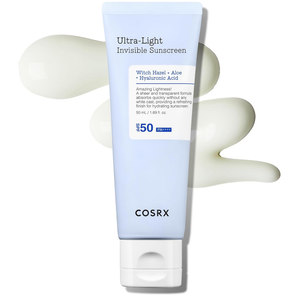 COSRX Ultra Light Invisible Sun Cream SPF 50 Transparent Sun Protection with Hyaluronic Acid, No White Veil, Non-Greasy, Strong UV Protection, Sun Care, Korean Sunscreen, 50 ml