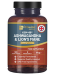 KSM-66 Ashwagandha and Lions Mane Tablets - High Strength 2200mg | KSM-66 Ashwagandha Root Extract and Lions Mane Mushroom Extract - 120 Vegan Tablets with Black Pepper