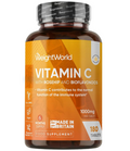 Vitamin C 1000mg, 180 Vegan Tablets with Bioflavonoids and Rosehip, 6 Month Supply - Contributes to the Normal Function of the Immune System (EFSA), Gluten and GMO Free