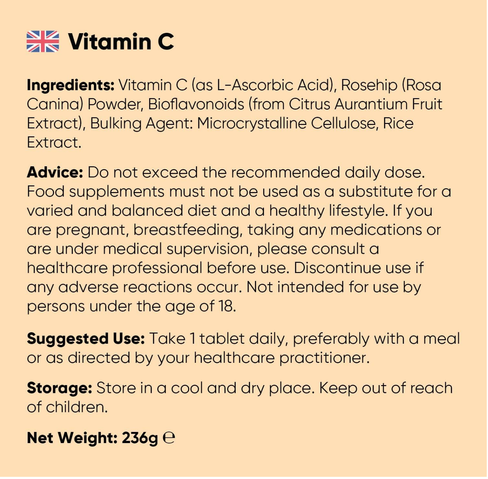 Vitamin C 1000mg, 180 Vegan Tablets with Bioflavonoids and Rosehip, 6 Month Supply - Contributes to the Normal Function of the Immune System (EFSA), Gluten and GMO Free