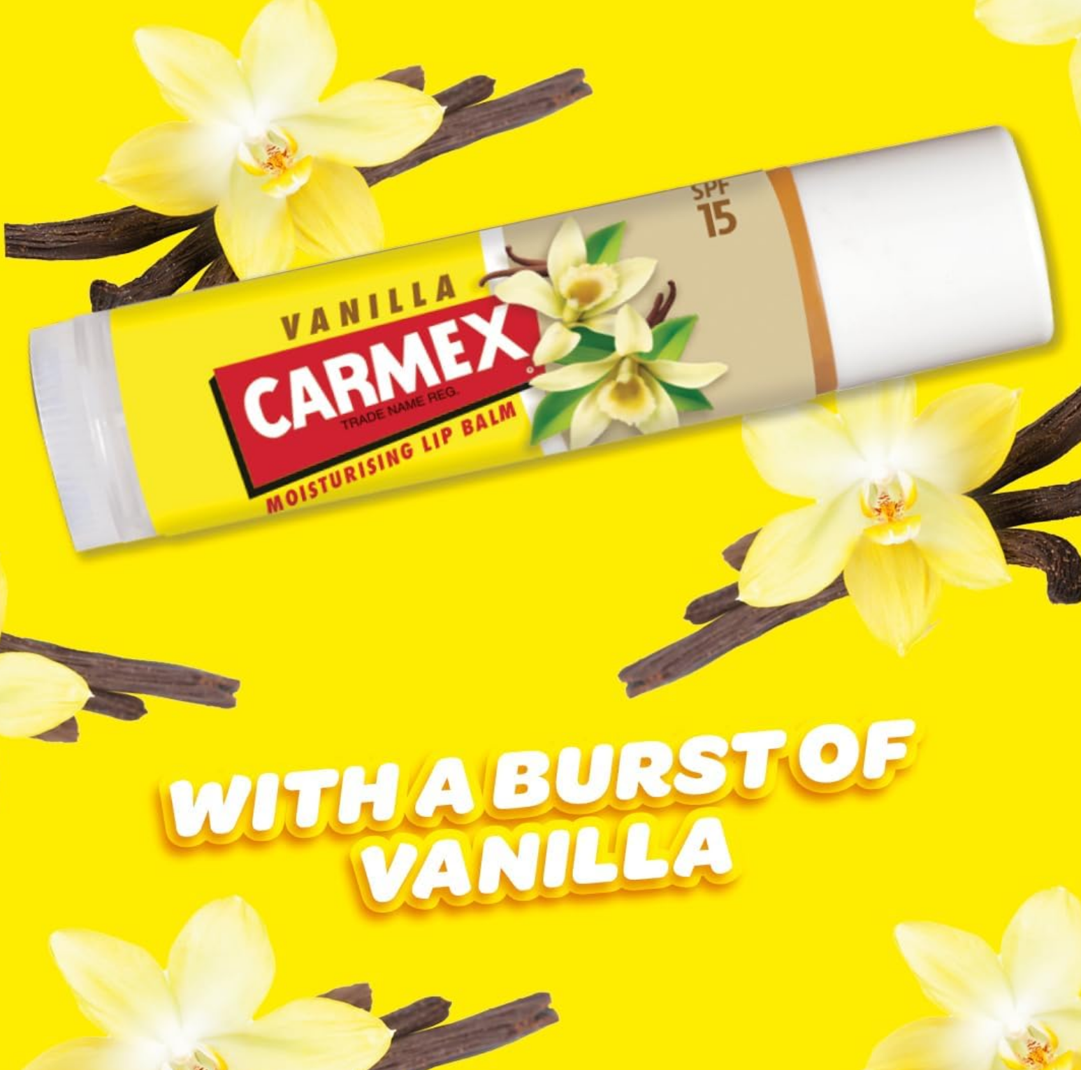 Carmex Vanilla Click Stick Multipack with SPF 15 for Sun Protection, Soothes and Repairs Dry, Cracked Lips, Intensely Moisturising Winter Lip Care Formula (Pack of 1)